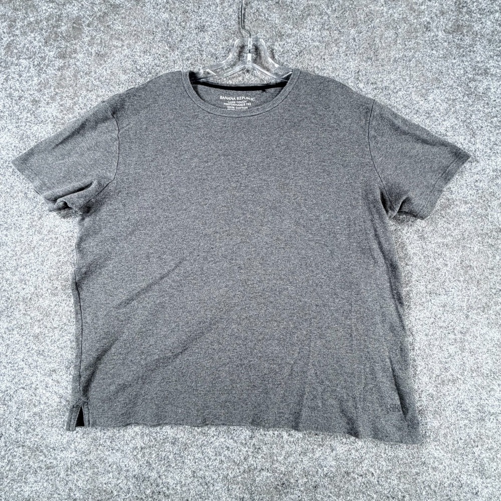 Banana Republic Luxe Touch Performance T Shirt Mens Large Heathered Gray Cotton